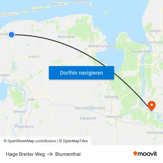 Hage Breiter Weg to Blumenthal map