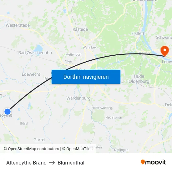Altenoythe Brand to Blumenthal map