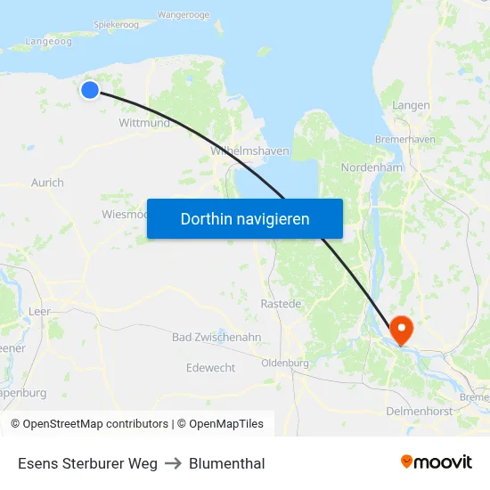 Esens Sterburer Weg to Blumenthal map