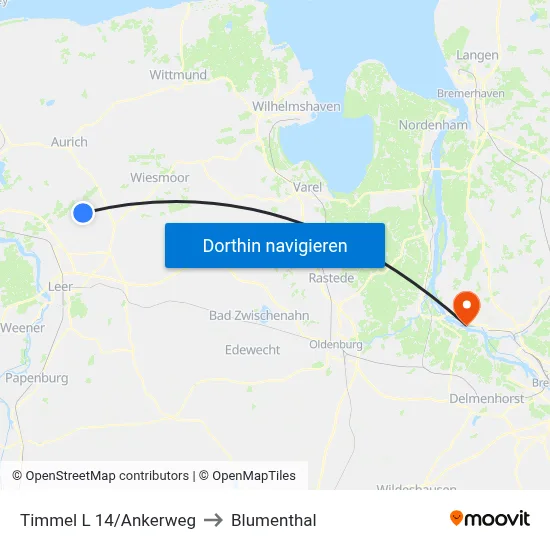 Timmel L 14/Ankerweg to Blumenthal map
