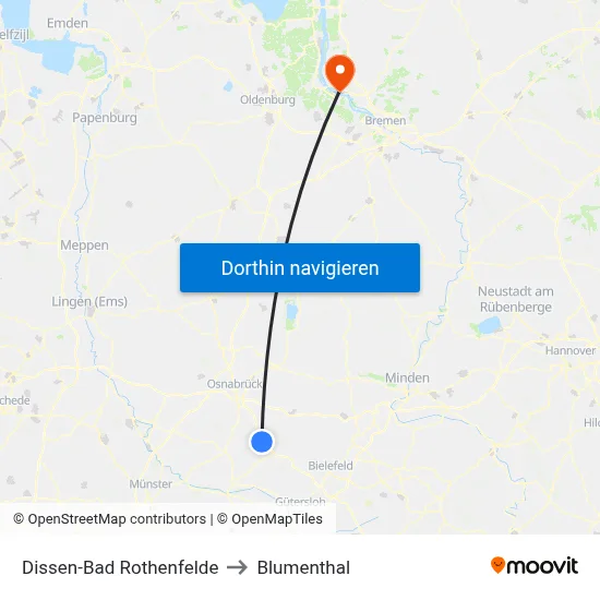 Dissen-Bad Rothenfelde to Blumenthal map