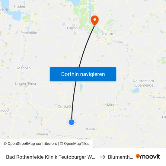 Bad Rothenfelde Klinik Teutoburger Wald to Blumenthal map
