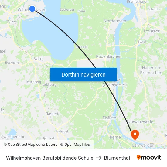 Wilhelmshaven Berufsbildende Schule to Blumenthal map