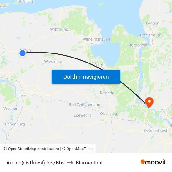 Aurich(Ostfriesl) Igs/Bbs to Blumenthal map