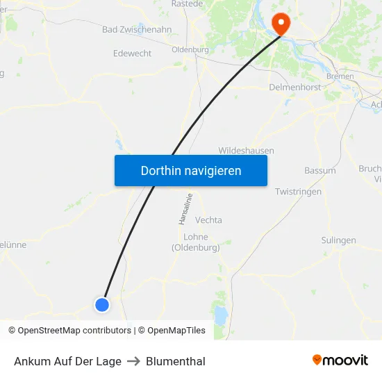 Ankum Auf Der Lage to Blumenthal map