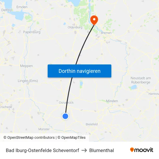 Bad Iburg-Ostenfelde Scheventorf to Blumenthal map