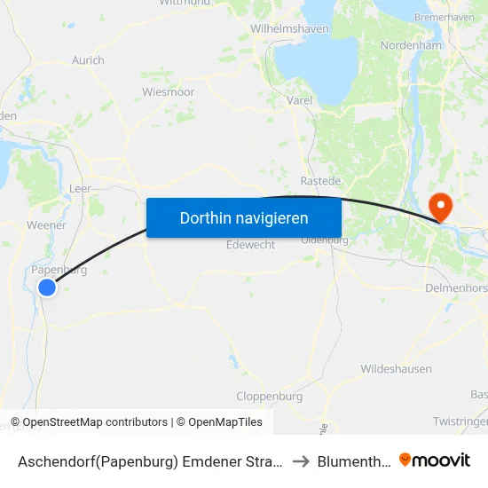 Aschendorf(Papenburg) Emdener Straße to Blumenthal map