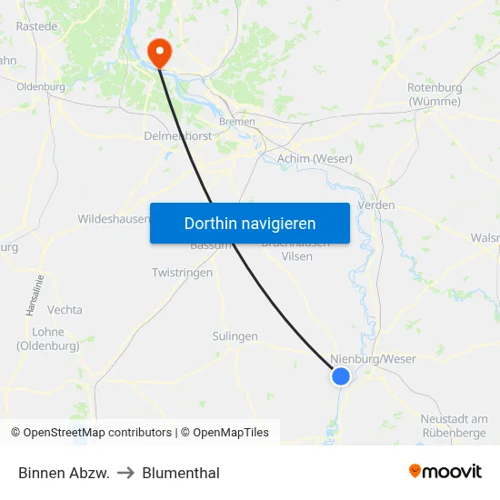 Binnen Abzw. to Blumenthal map