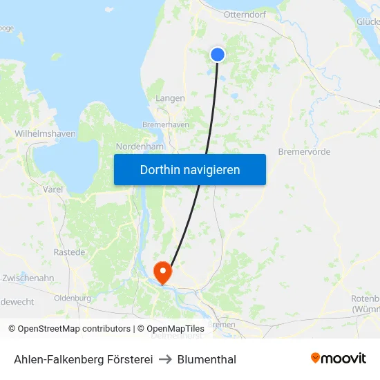 Ahlen-Falkenberg Försterei to Blumenthal map