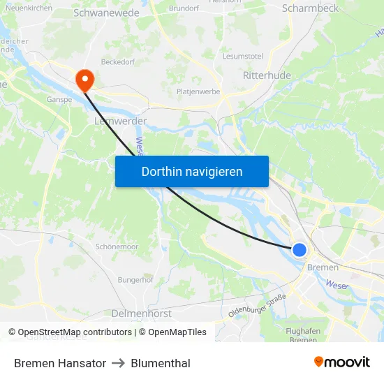 Bremen Hansator to Blumenthal map