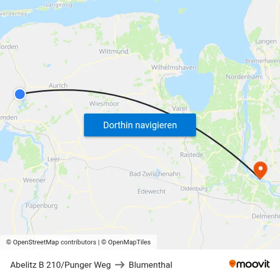 Abelitz B 210/Punger Weg to Blumenthal map