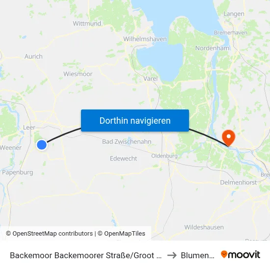 Backemoor Backemoorer Straße/Groot Karkweg to Blumenthal map