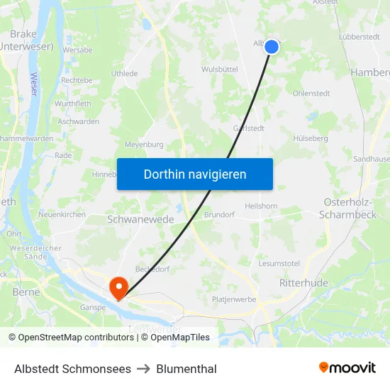 Albstedt Schmonsees to Blumenthal map