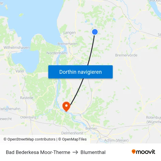 Bad Bederkesa Moor-Therme to Blumenthal map