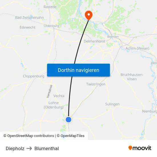 Diepholz to Blumenthal map