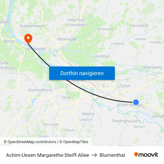 Achim-Uesen Margarethe-Steiff-Allee to Blumenthal map
