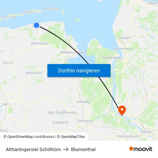 Altharlingersiel Schillhörn to Blumenthal map