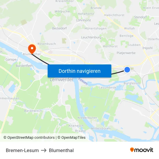 Bremen-Lesum to Blumenthal map