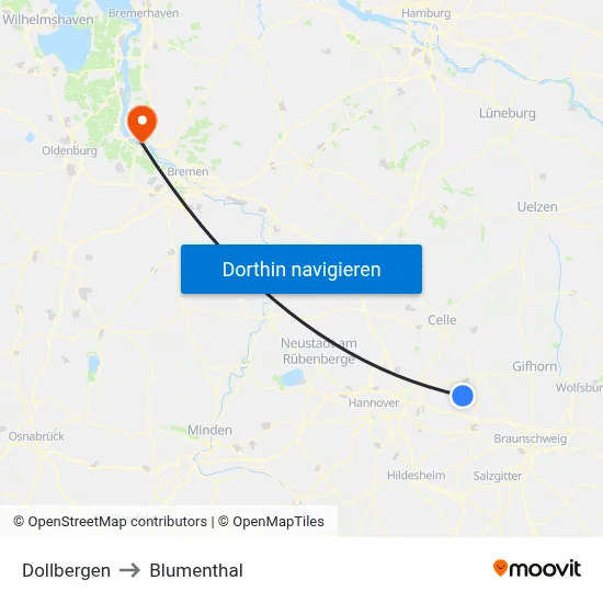Dollbergen to Blumenthal map