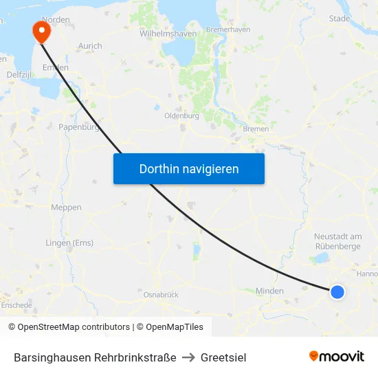 Barsinghausen Rehrbrinkstraße to Greetsiel map