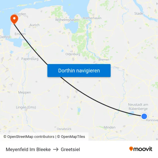 Meyenfeld Im Bleeke to Greetsiel map