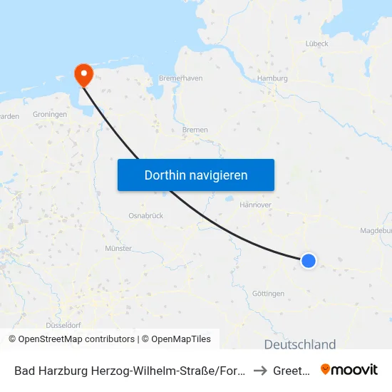 Bad Harzburg Herzog-Wilhelm-Straße/Forstwiese to Greetsiel map