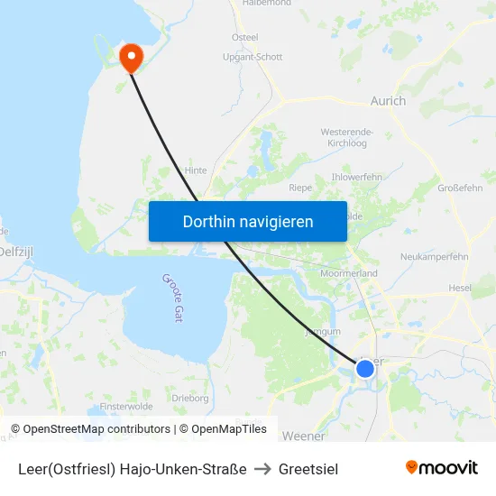 Leer(Ostfriesl) Hajo-Unken-Straße to Greetsiel map