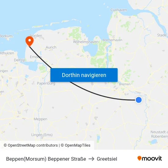 Beppen(Morsum) Beppener Straße to Greetsiel map