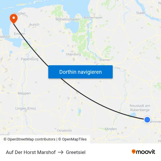 Auf Der Horst Marshof to Greetsiel map