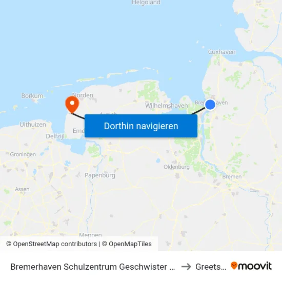 Bremerhaven Schulzentrum Geschwister Scholl to Greetsiel map