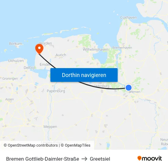 Bremen Gottlieb-Daimler-Straße to Greetsiel map