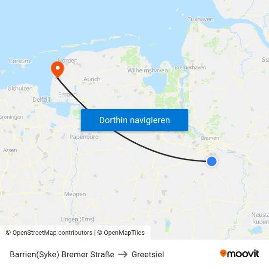 Barrien(Syke) Bremer Straße to Greetsiel map