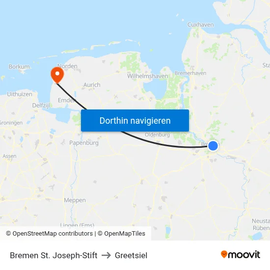 Bremen St. Joseph-Stift to Greetsiel map