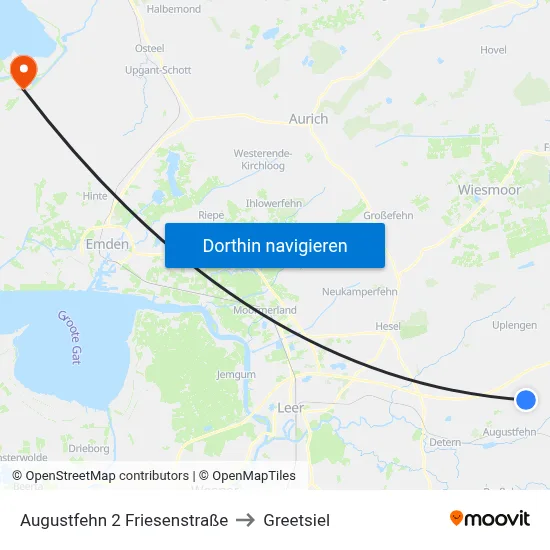 Augustfehn 2 Friesenstraße to Greetsiel map