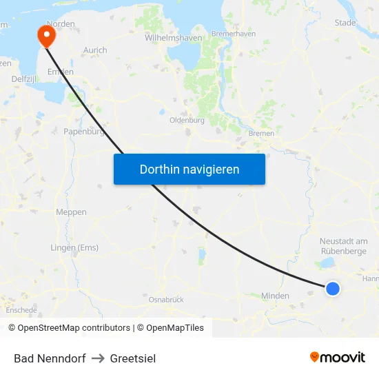 Bad Nenndorf to Greetsiel map