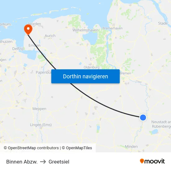 Binnen Abzw. to Greetsiel map