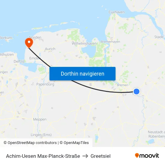 Achim-Uesen Max-Planck-Straße to Greetsiel map