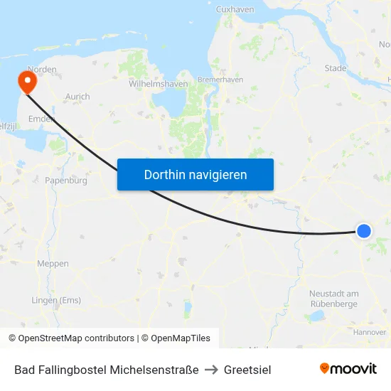 Bad Fallingbostel Michelsenstraße to Greetsiel map