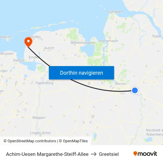 Achim-Uesen Margarethe-Steiff-Allee to Greetsiel map