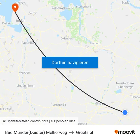Bad Münder(Deister) Melkerweg to Greetsiel map