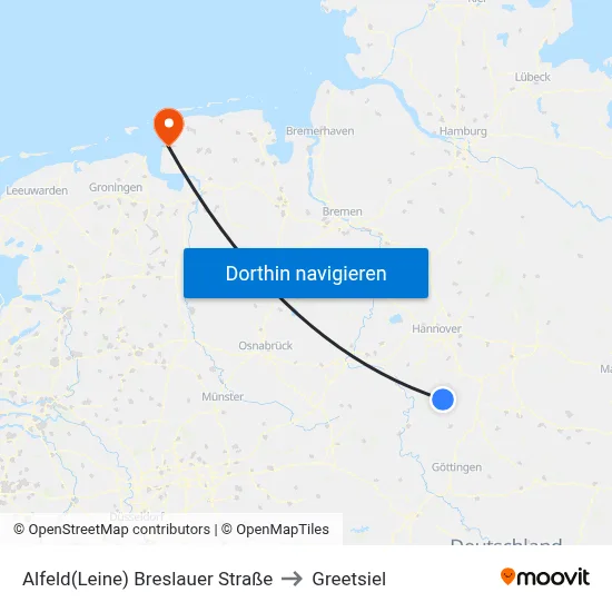 Alfeld(Leine) Breslauer Straße to Greetsiel map