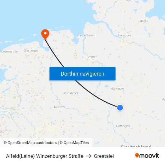 Alfeld(Leine) Winzenburger Straße to Greetsiel map