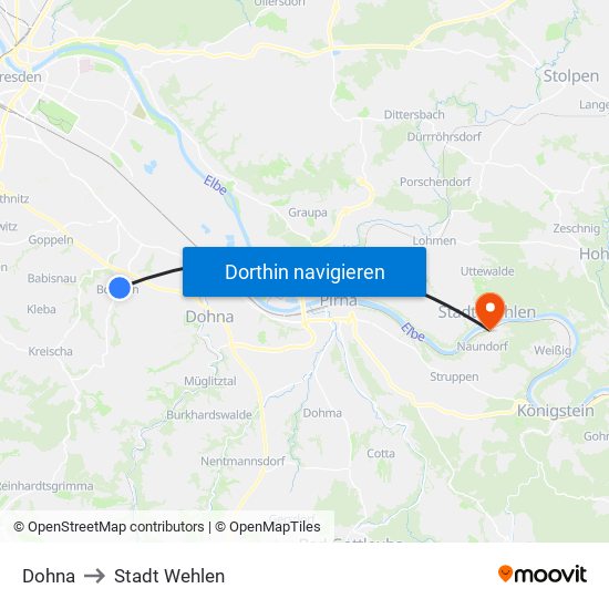 Dohna to Dohna map