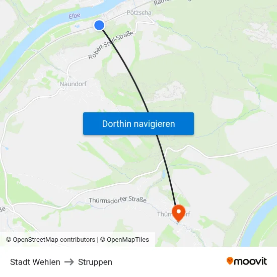 Stadt Wehlen to Struppen map