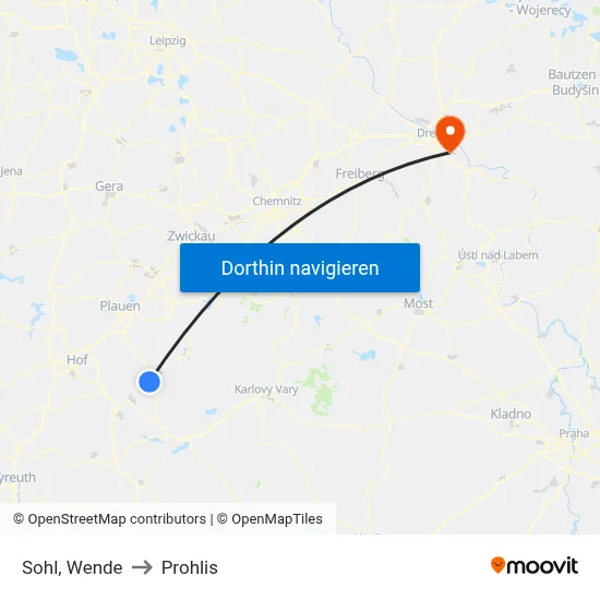 Sohl, Wende to Prohlis map