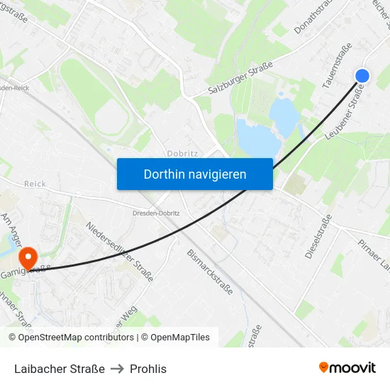 Laibacher Straße to Prohlis map