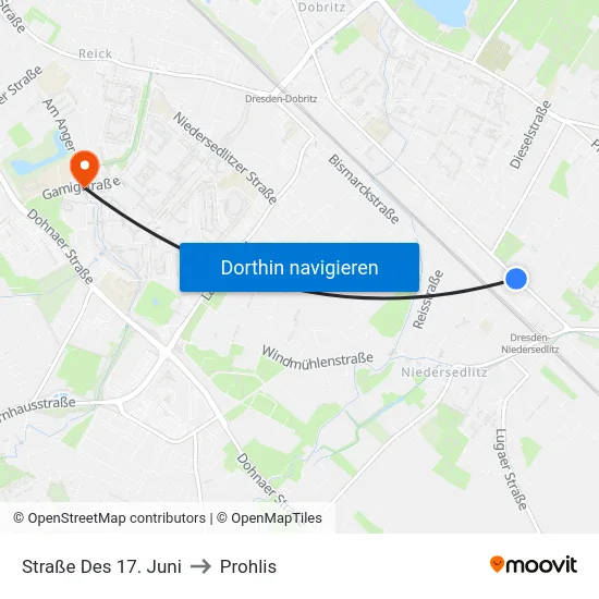 Straße Des 17. Juni to Prohlis map