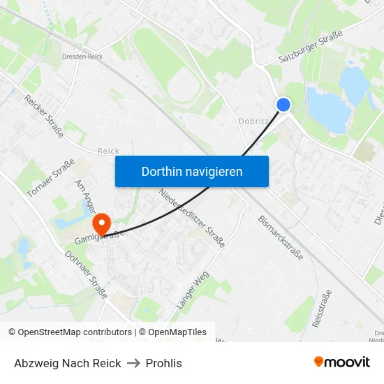 Abzweig Nach Reick to Prohlis map