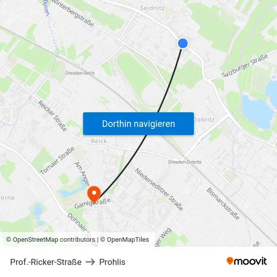 Prof.-Ricker-Straße to Prohlis map
