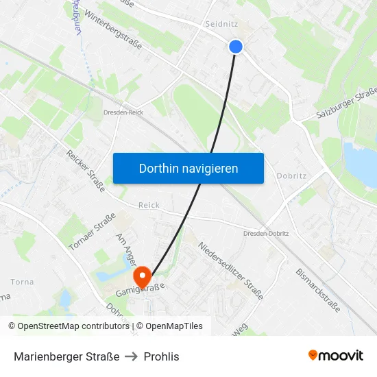 Marienberger Straße to Prohlis map